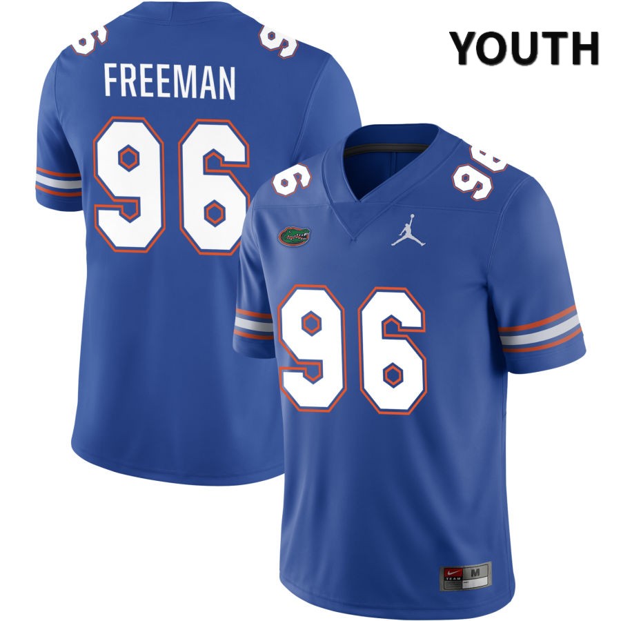 NCAA Florida Gators Travis Freeman Youth #96 Jordan Brand Royal 2022 NIL Stitched Authentic College Football Jersey SKZ4864YV